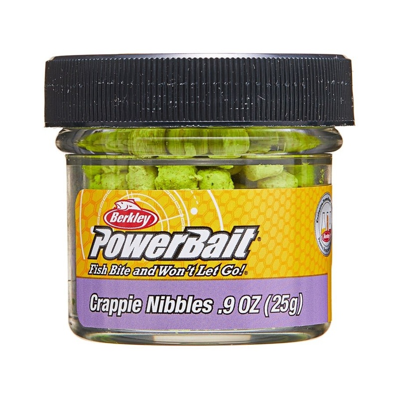 Berkley PB Crappie Nibbles|Chartreuse|Pink|Yellow|White