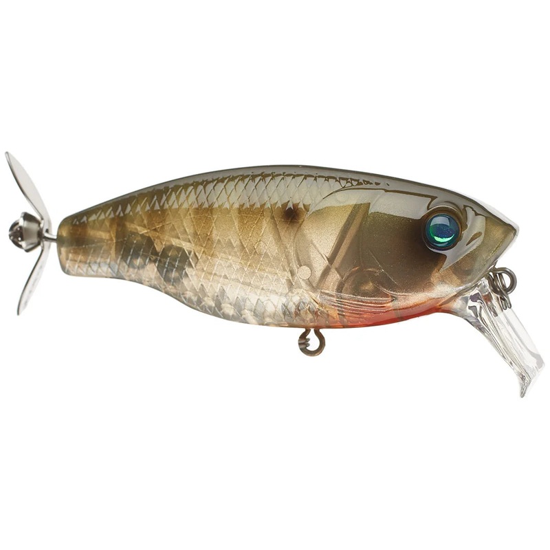 Deps Buzzjet Jr. Wakebait|Baby Gill|Bone Shad|Clear Back Chartreuse|Visible Black