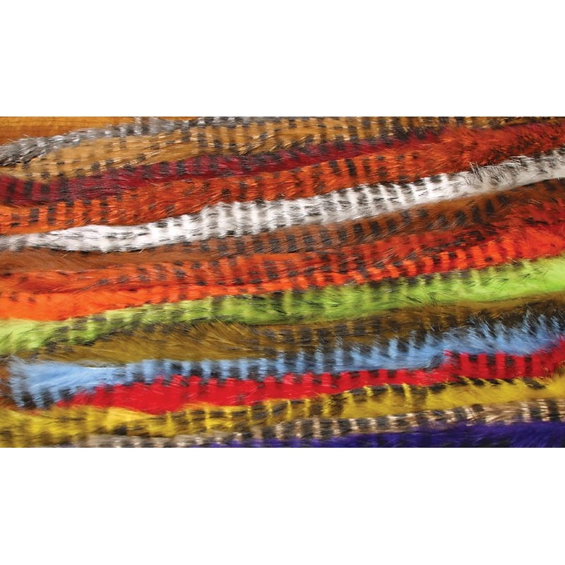 Black Barred Rabbit Strips|Chartreuse|Bright Purple|Rust|Medium Brown