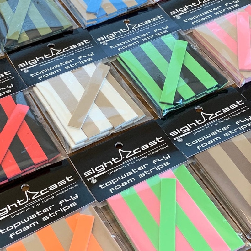 Topwater Fly Foam Strips|Purple/Chartreuse|Chartreuse/Tan|Red/White|Purple/Black|Brown/Tan|Orange/Tan|Tan/White|Pink/Tan|Pink/Chartreuse|Blue Crab/Tan|Olive/Tan