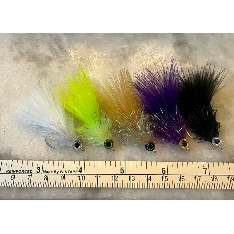 Zippy Flies Laser Minnow|White|Tan|Chartreuse|Purple|Black|1
