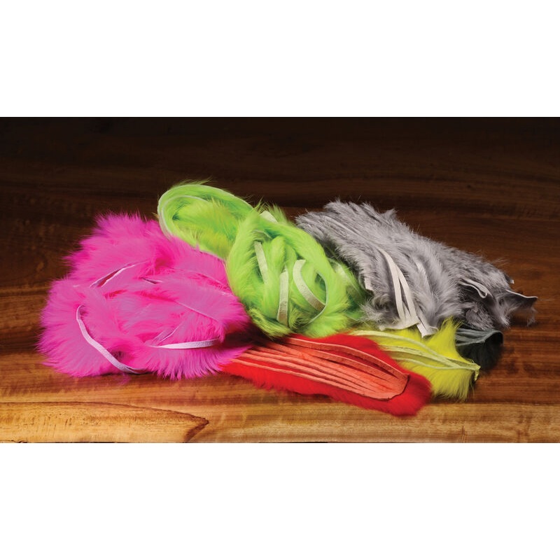 Zonker Cut Rabbit Hide|Purple|Olive|Chartreuse Green