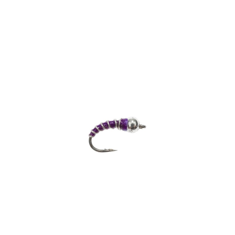 Umpqua Tungsten Zebra Midge|18|Purple|Black with Silver Bead|Olive