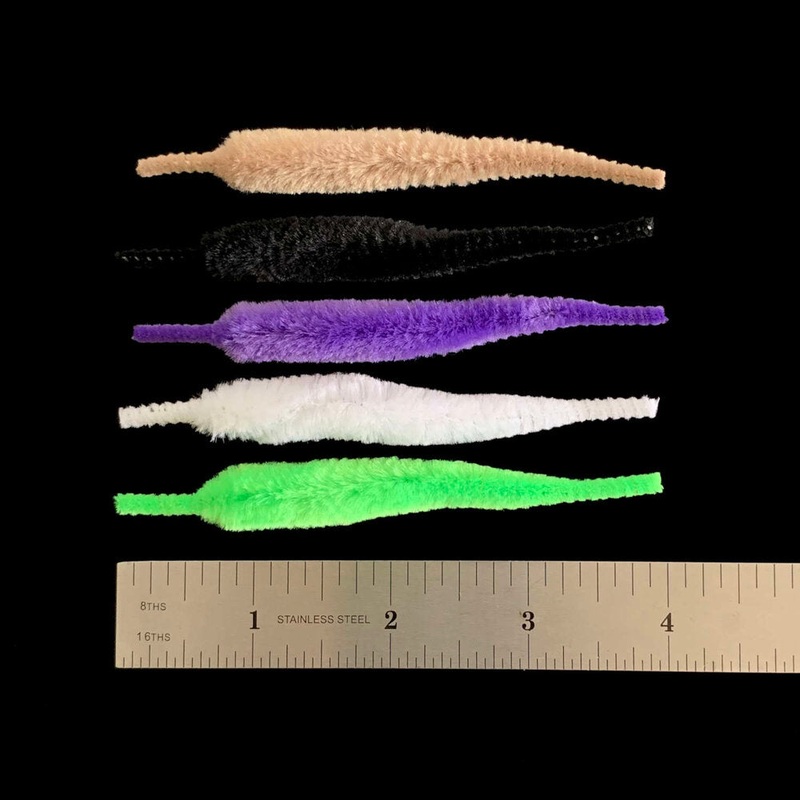 Backwater Micro Dragon Tails|White|Tan|Chartreuse|Purple|Black