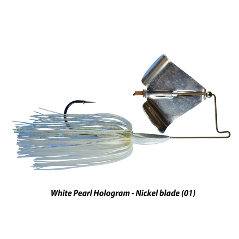 Rusty Squeaker Buzz Baits|3/8oz|White Pearl Hologram/Nickle Blade|White Pearl Hologram/Gold Blade|Black/Gold Blade|Black/Black Blade