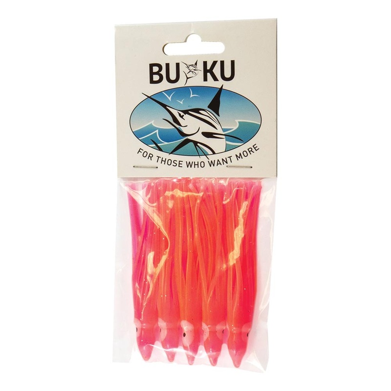 Buku Octopus Skirt Lure|3.5″|5.5″|7.5″|GREEN GLOW|PINK GLOW|RED HEAD/WHITE|RED/PINK/BLACK/WHITE|SILVER GLOW|GREEN/RED GLOW|WHITE/SILVER FLECK