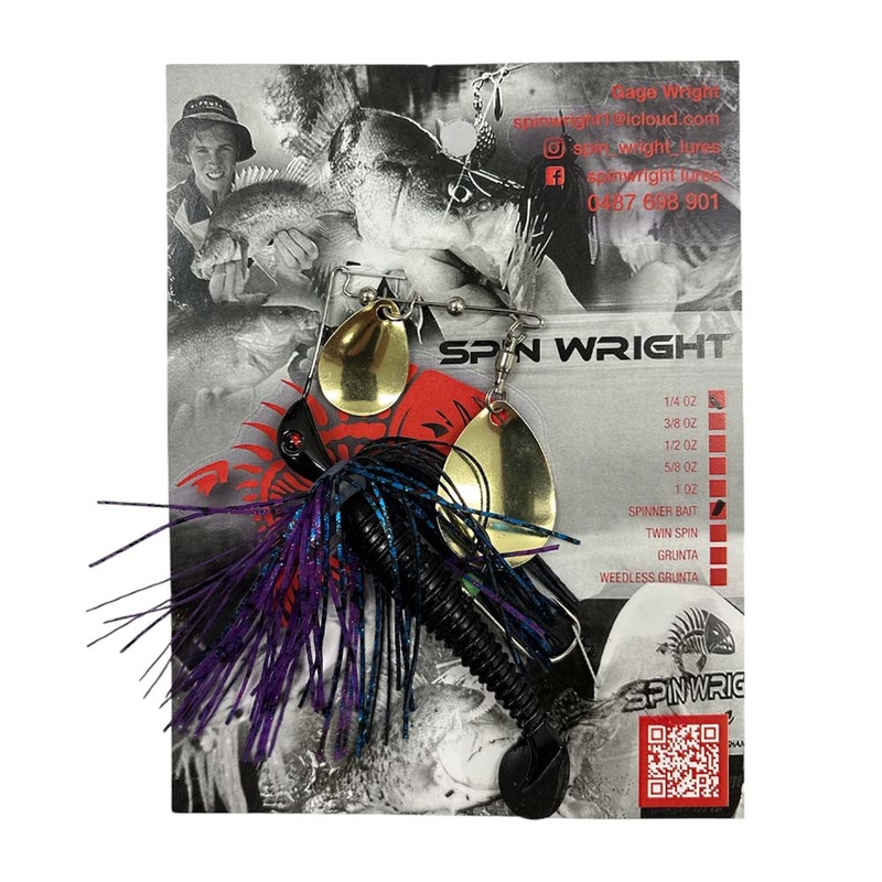 Spin Wright 1/4oz Spinnerbait Double Colorado with 2.5 Paddle Tail