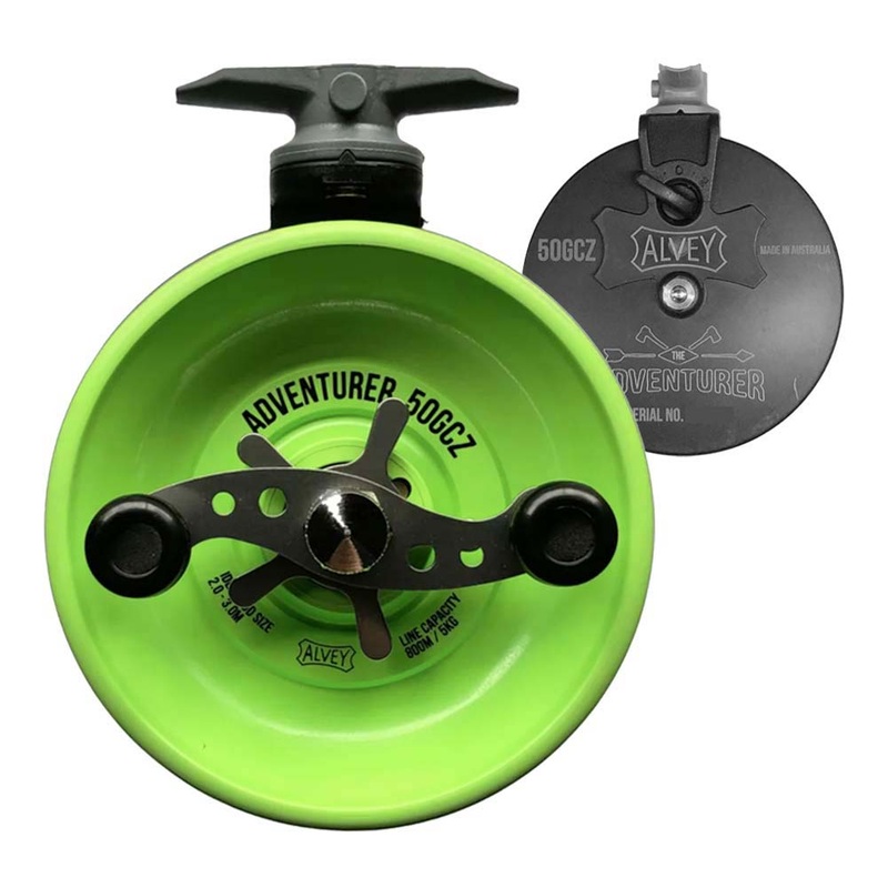 Alvey 50GCZ Adventurer Reel|GREEN|YELLOW|BLUE