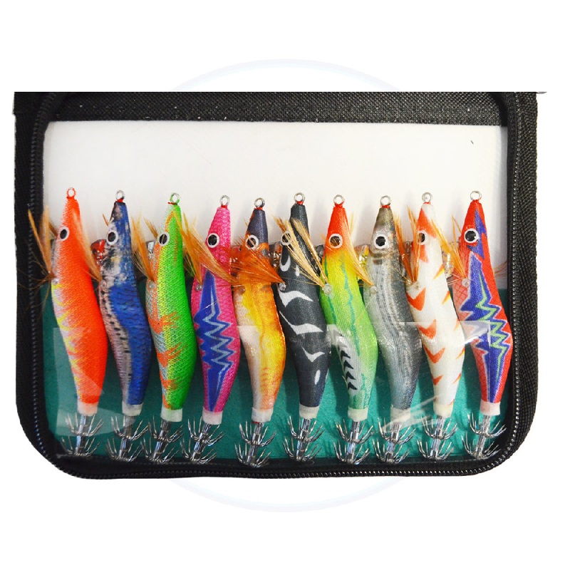 IKA Squid Jig Set 10-Pack Assorted Colours