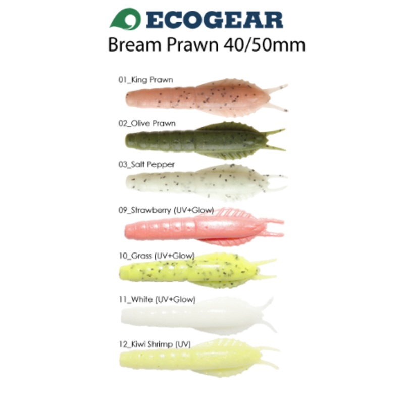 Ecogear Aqua Bream Prawn Soft Plastic 40mm