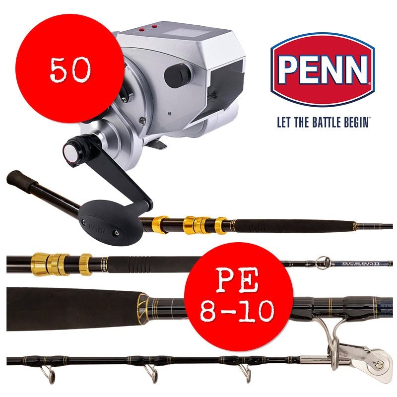 Penn Fathom Electric Reel 50 And Penn Assassin Pe 8-10 Game Rod Bundle