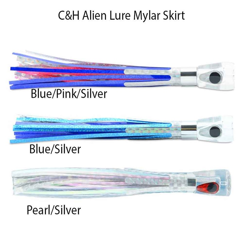 C&H Alien Lure Mylar Skirt|BLUE/PINK/SILVER|SILVER|BLUE/SILVER