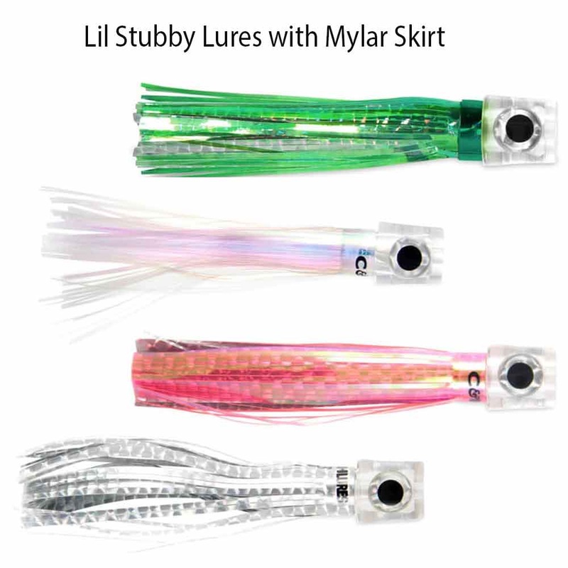 C&H Lil’ Stubby Mylar Lure|GREEN/YELLOW|OYSTER|PINK/SILVER|SILVER