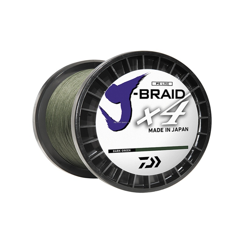 Daiwa JB4U10-3000DG J-Braid x4 4 Strand Braided Line 10lb 3000yd Bulk Spool Dark Green