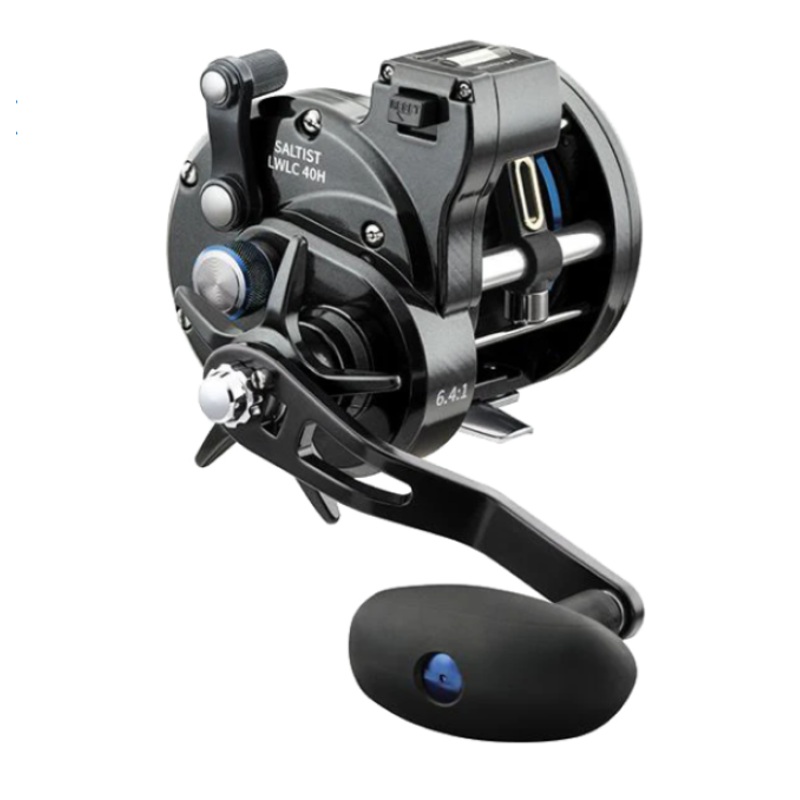 Daiwa STTLW50LCH Saltist Levelwind Line Counter Reel, 50 sz 4 CRBB, 6.4:1 Ratio, 350 yds 30# mono