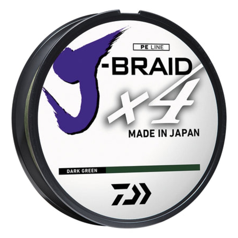 J-Braid X4 Braided Line – 40lbs x 3000yds Dark Green