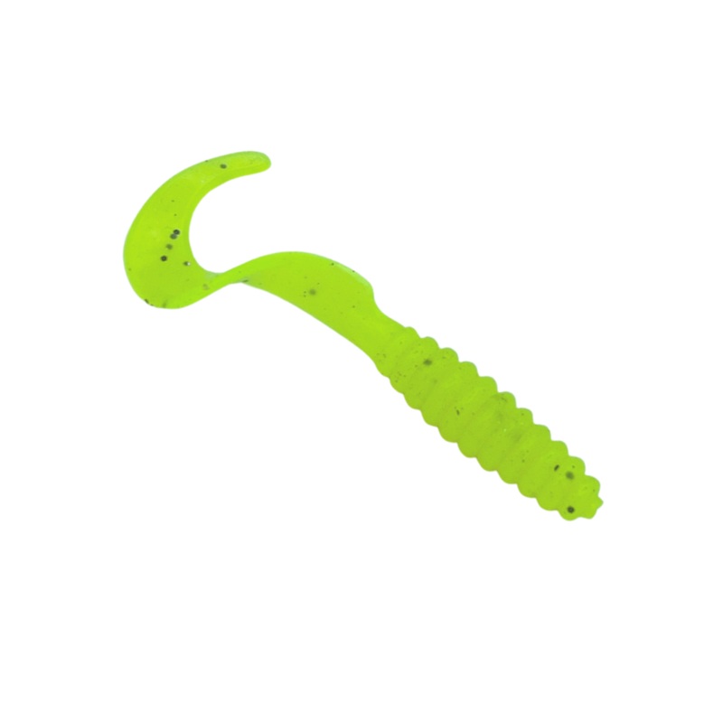 3 Send It Grubs (10 Pack)|Chartreuse|White|Glow Green
