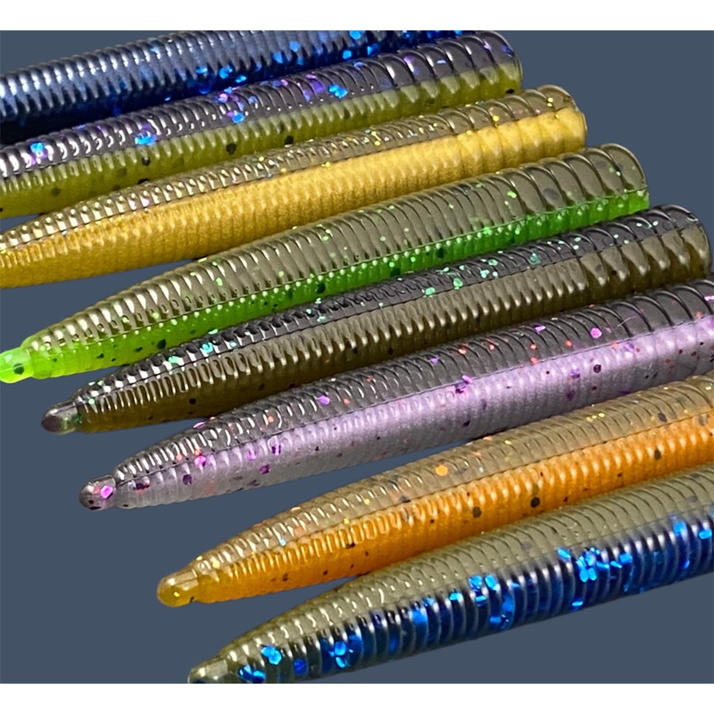 N3D|Luau|Mojo|Pumpkin Spice|Envy|Swamp Juice|Big “O”|Watermelon Red Pearl|Black Sapphire|Magic Craw|Bait Fish|Black Cherry|Midnight Purple|Chameleon|Daybreak Pearl|GP Flash|Ol’ Skool|Plum Pearl|White Ice|Chartreuse Shad